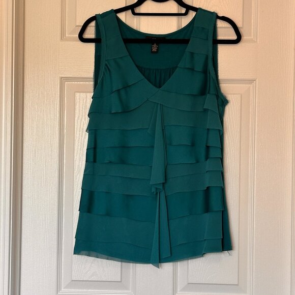 Alfani Teal Sleeveless Satin Top – Size M - Picture 1 of 2